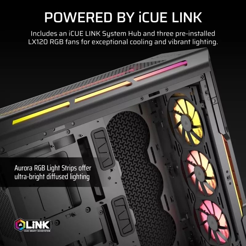 CORSAIR arvutikorpus - Icue Link 5000t Lx RGB keskmine torn, suure jõudlusega
