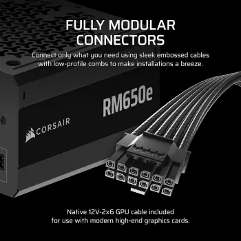 CORSAIR toiteplokk - Rme seeria Rm650e täielikult modulaarne madala müratasemega ATX 650W