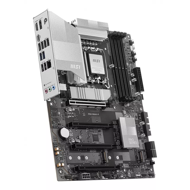 Emaplaat MSI PRO B860-P — Intel B860, LGA 1851, ATX, DDR5, 4 DIMM, 3×M.2, 5Gb LAN, HDMI 2.1