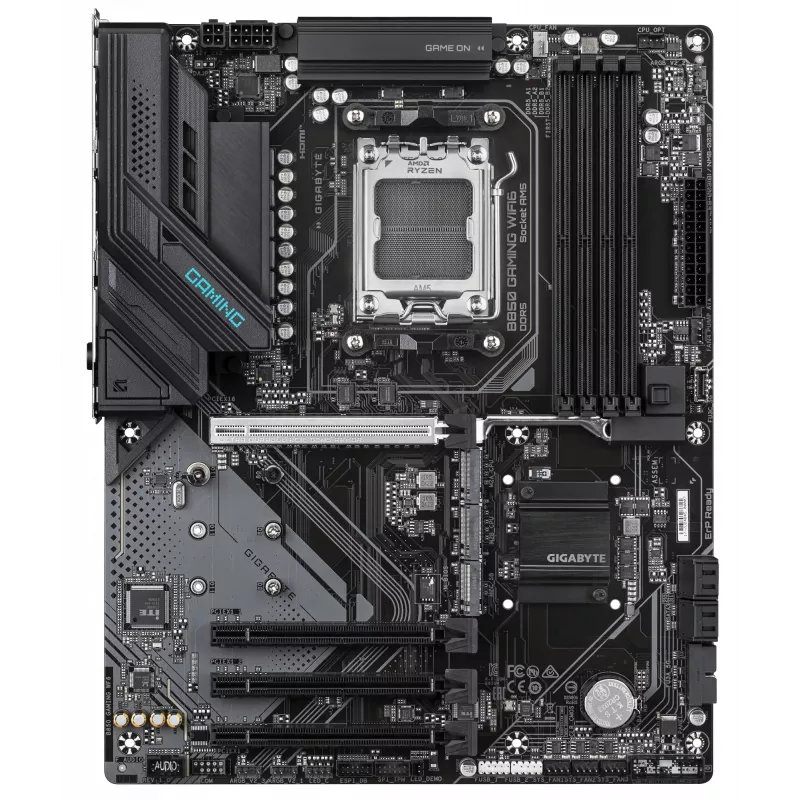 Emaplaat GIGABYTE B850 GAMING WIFI6, AMD B850 kiibistik, AM5 pesa, ATX, 4x DDR5 pesa, Wi‑Fi 6, 3x M.2, 4x SATA III