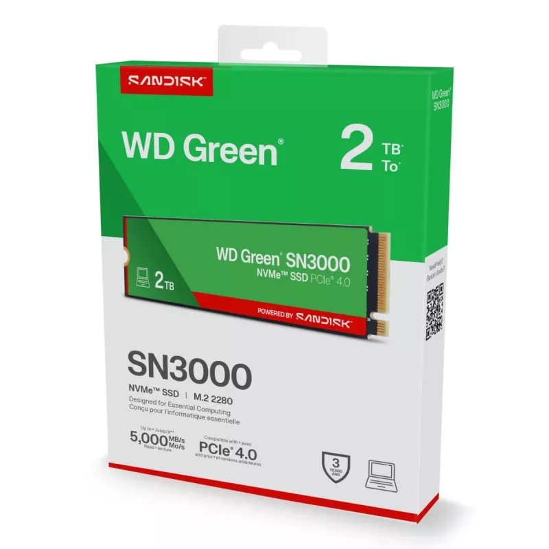 WESTERN DIGITAL SSD - WD roheline SN3000 NVMe - 500GB - Pci-e Gen4 x4 - M.2 2280