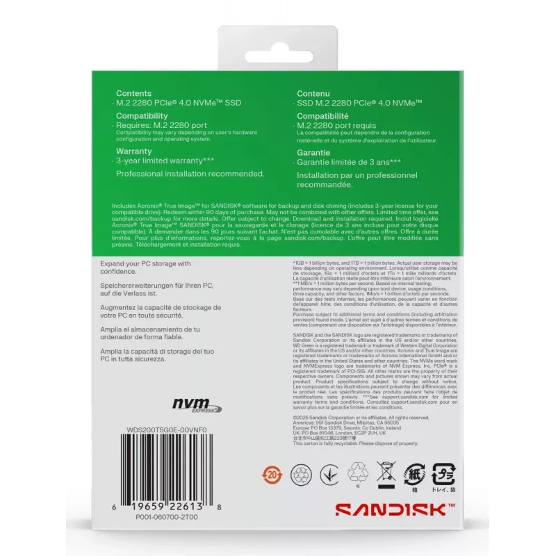 WESTERN DIGITAL SSD - WD roheline SN3000 NVMe - 500GB - Pci-e Gen4 x4 - M.2 2280