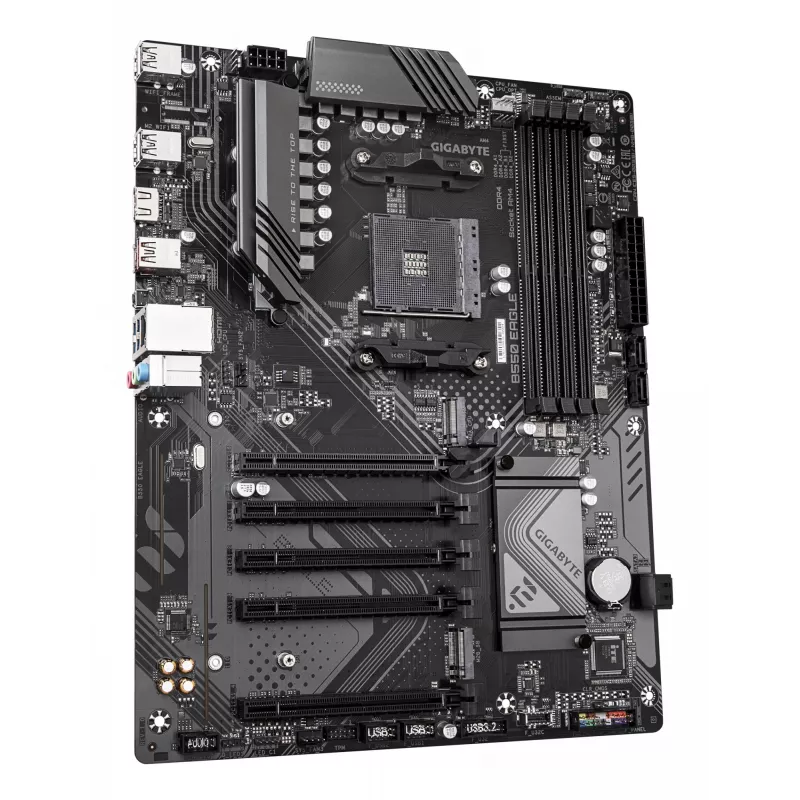 GIGABYTE B550 EAGLE emaplaat – AMD Ryzen 5000 G-seeria protsessoritele, 10+3+1 faasi VRM, kuni 3200 MHz DDR4, 1xPCIe 4.0 + 1xPCIe 3.0 M.2, 1GbE LAN, USB 3.2 Gen 2