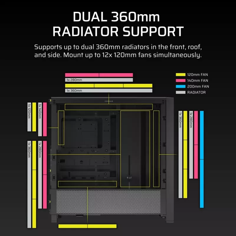 CORSAIR FRAME 4000D keskmise torni korpus must