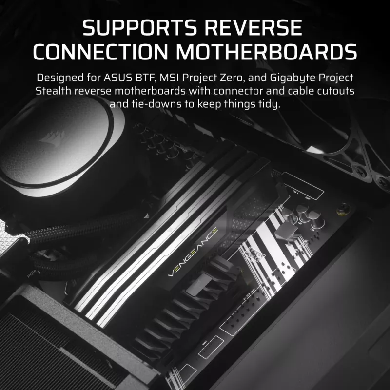 Korpus CORSAIR FRAME 4000D RS Midi Tower — must, EATX tugi, karastatud klaas, USB-C, 3x120mm esiventilaatorid