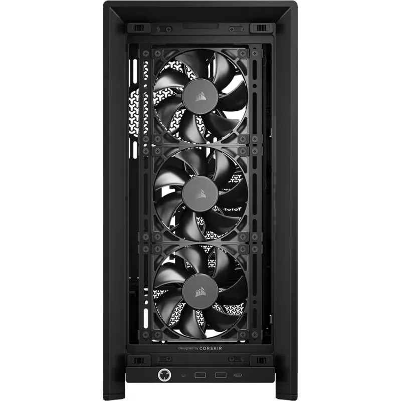 Korpus CORSAIR FRAME 4000D RS Midi Tower — must, EATX tugi, karastatud klaas, USB-C, 3x120mm esiventilaatorid