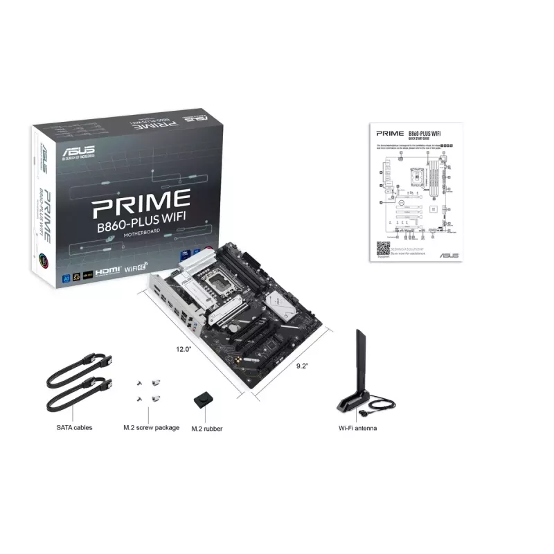 Emaplaat ASUS PRIME B860-PLUS WIFI — Intel B860, LGA 1851, ATX, DDR5, 4 DIMM, Wi‑Fi 6E, 2.5Gb LAN, Bluetooth 5.3