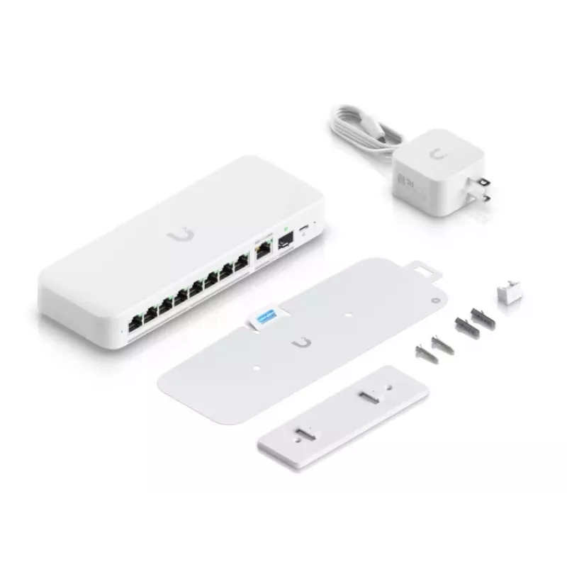 Hallatav lüliti UBIQUITI UniFi Flex 2.5G USW-FLEX-2.5G-8 — 8× 2.5G RJ‑45, 1× 10G SFP+, L2, 60 Gbps