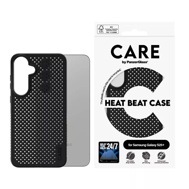 PanzerGlass CARE™ by ® Case Heat Beat Samsung Galaxy S25+, ümbris, Samsung, Samsung - Galaxy S25+, must