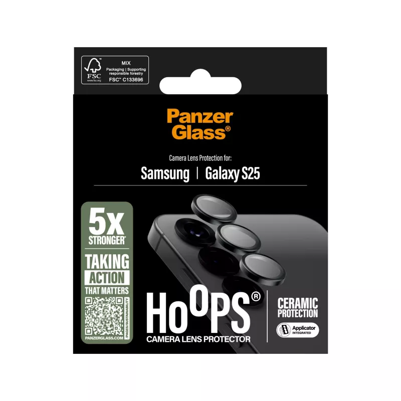 PanzerGlass® Hoops® Keraamiline Kaamera Objektiivi Kaitseklaas Samsung Galaxy S25