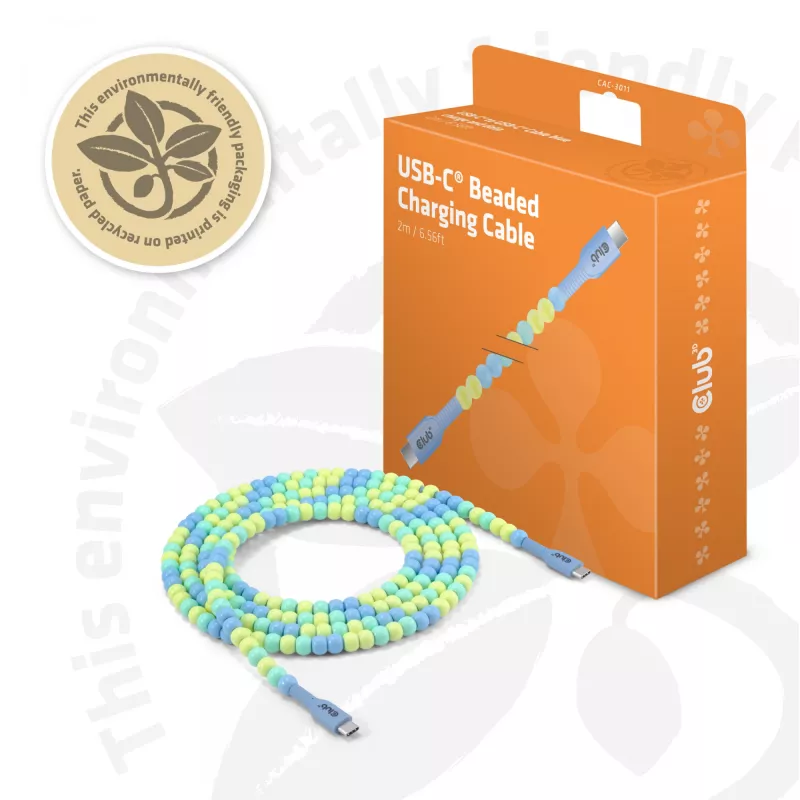 CLUB3D CAC-3011 USB kaabel 2 m USB C Sinine, Roheline