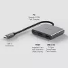 USB Type-C jaotur TP-Link UH3020C — 3 pordiga (HDMI, USB-A, USB-C), 5 Gbit/s, HDMI 4K@60Hz, PD kuni 100W, alumiinium, 0,18 m kaabel