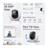 TP-Link Tapo Pan/Tilt AI koduturvakaamera Wi-Fi SPEC: 3K 5MP (2880×1620), 2,4 GHz, horisontaalne 360º