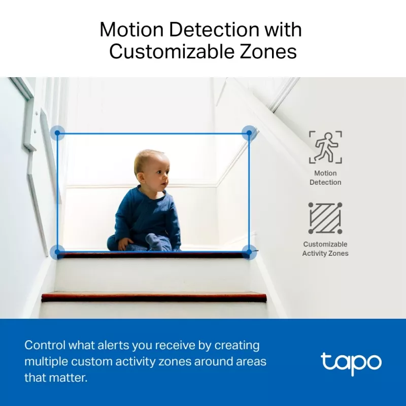 TP-Link Tapo Pan/Tilt AI koduturvakaamera Wi-Fi SPEC: 3K 5MP (2880×1620), 2,4 GHz, horisontaalne 360º