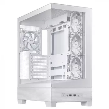 Arvuti korpus ASUS A31 Plus TG ARGB WHITE Midi Tower — ATX, karastatud klaas, ARGB, 3x120mm + 1x120mm ventilaatorid, 38 cm GPU, 165 mm CPU jahuti