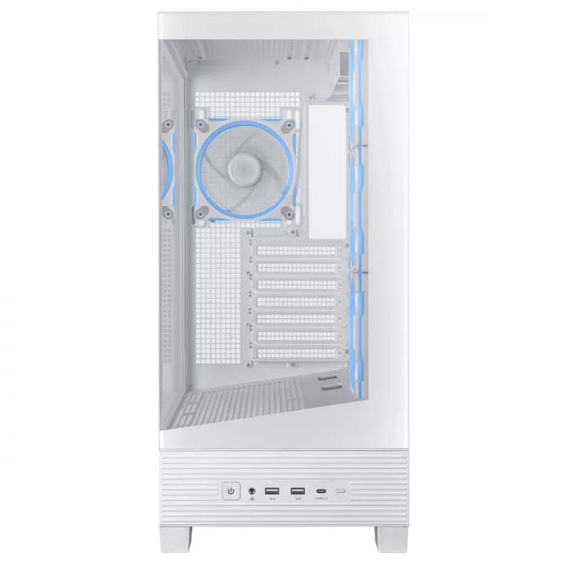 Arvuti korpus ASUS A31 Plus TG ARGB WHITE Midi Tower — ATX, karastatud klaas, ARGB, 3x120mm + 1x120mm ventilaatorid, 38 cm GPU, 165 mm CPU jahuti