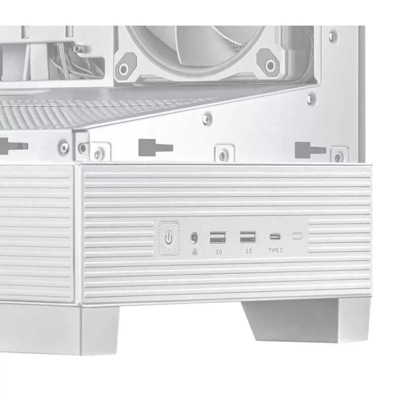 Arvuti korpus ASUS A31 Plus TG ARGB WHITE Midi Tower — ATX, karastatud klaas, ARGB, 3x120mm + 1x120mm ventilaatorid, 38 cm GPU, 165 mm CPU jahuti