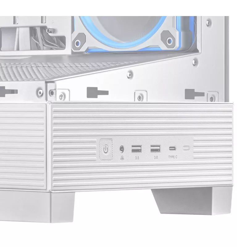 Arvuti korpus ASUS A31 Plus TG ARGB WHITE Midi Tower — ATX, karastatud klaas, ARGB, 3x120mm + 1x120mm ventilaatorid, 38 cm GPU, 165 mm CPU jahuti