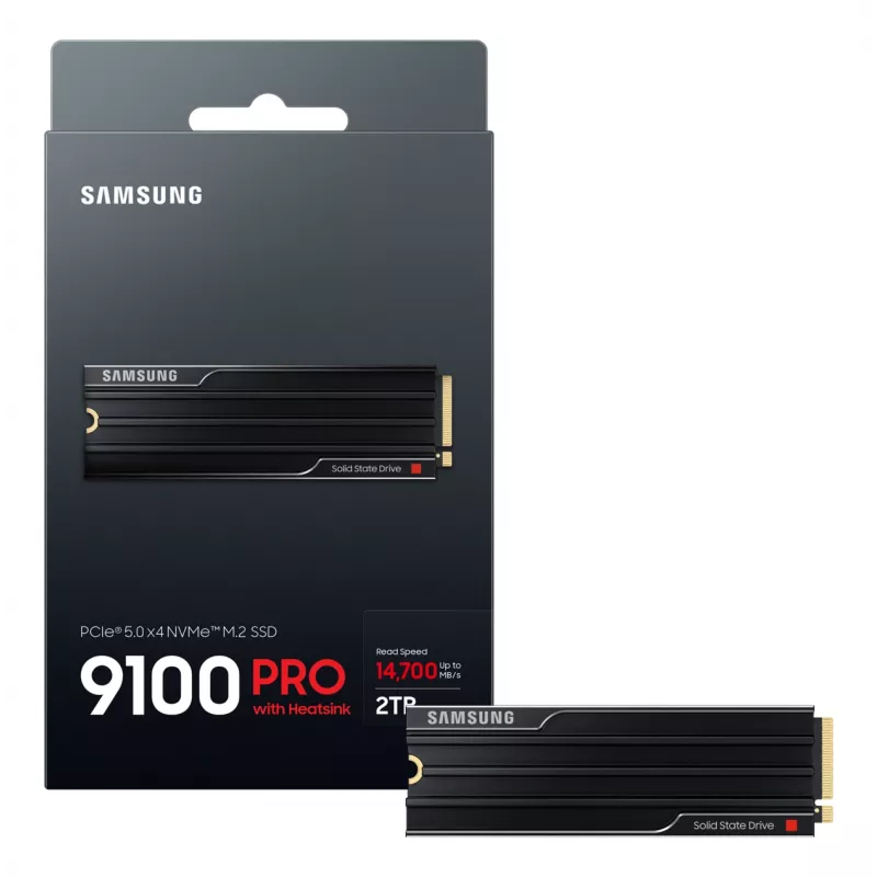 Samsung 9100 PRO Heatsink PCIe® 5.0 NVMe™ M.2 SSD - 2 TB, 2 TB, M.2, 14700 MB/s