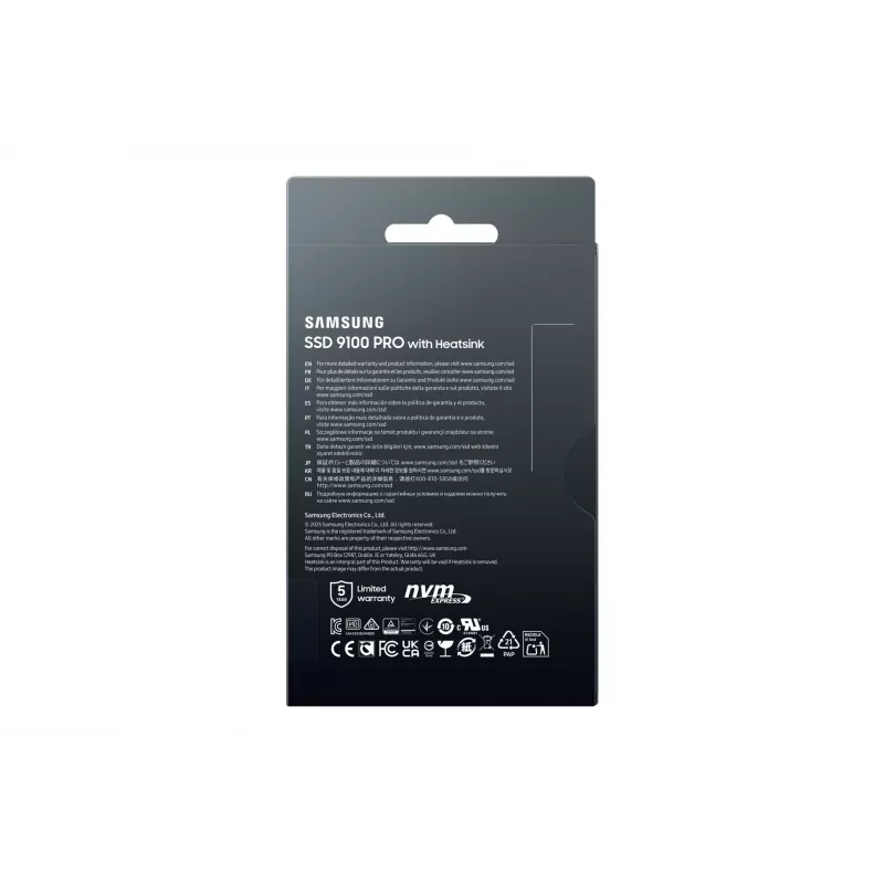 Samsung 9100 PRO Heatsink PCIe® 5.0 NVMe™ M.2 SSD - 4 TB, 4 TB, M.2, 14800 MB/s