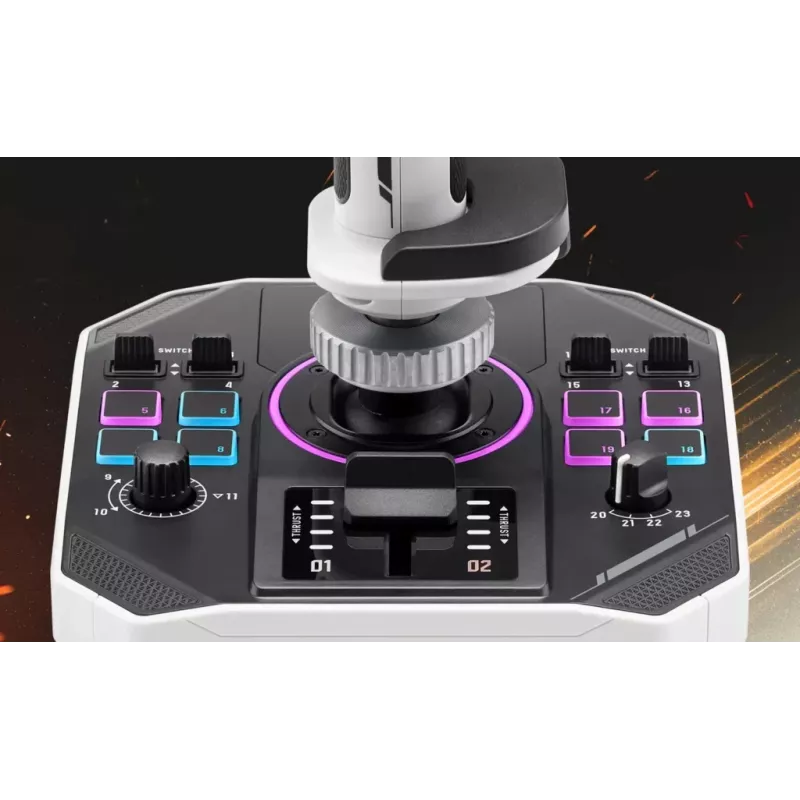 Thrustmaster Sol-R 1 must, valge USB-lennukang analoog-/digitaalne PC