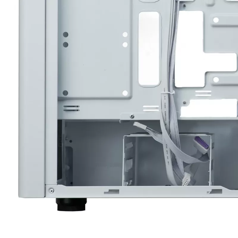 PC-korpus Cooler Master Elite 502 Midi Tower valge — ATX, 3x 120 mm ees, 120 mm taga, toiteplokk all, toetab 2.5 tolli/3.5 tolli kettaid