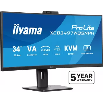 iiyama ProLite XCB3497WQSNPH-B1 arvutimonitor 86,4 cm (34 tolli) 3440 x 1440 pikslit UltraWide Quad HD LED must