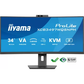 iiyama ProLite XCB3497WQSNPH-B1 arvutimonitor 86,4 cm (34 tolli) 3440 x 1440 pikslit UltraWide Quad HD LED must