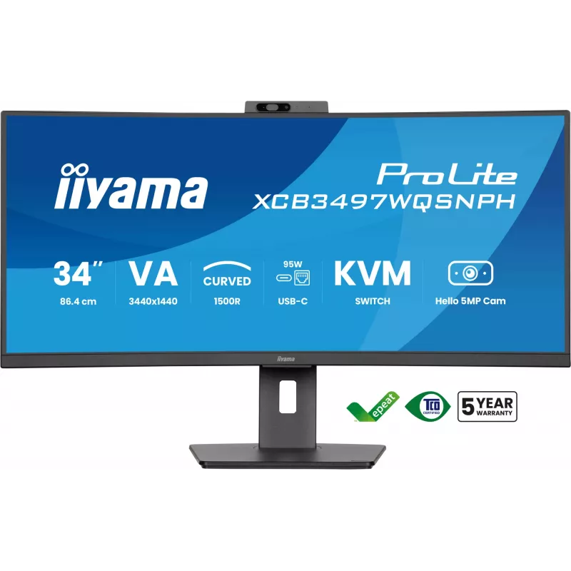 iiyama ProLite XCB3497WQSNPH-B1 arvutimonitor 86,4 cm (34 tolli) 3440 x 1440 pikslit UltraWide Quad HD LED must