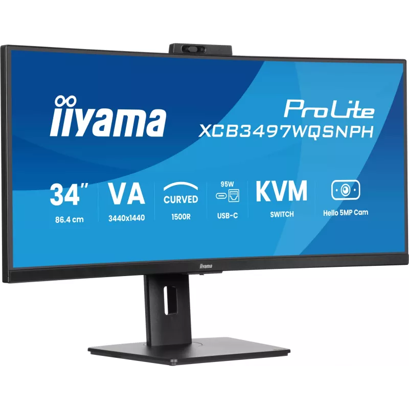 iiyama ProLite XCB3497WQSNPH-B1 arvutimonitor 86,4 cm (34 tolli) 3440 x 1440 pikslit UltraWide Quad HD LED must