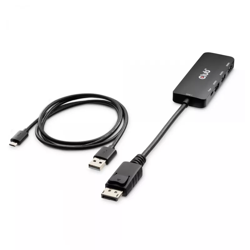 CLUB3D DisplayPort™ Triple HDMI™ 8K60Hz jaotur, DisplayPort, HDMI, 2.1b/1.4a, 13,5 Mbit/s, 120 Hz, 3840 x 2160, 7680 x 4320