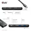 CLUB3D 8-1 kaasaskantav dokk USB Type-C® 10Gbps HDMI™ ja DisplayPort 8K30Hz PD max 100W