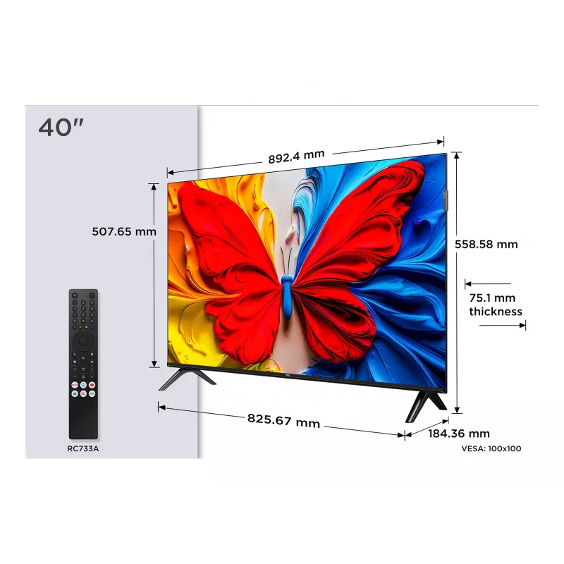TCL 40S5K TV 101,6 cm (40 tolli) Full HD Smart TV Wi-Fi Must