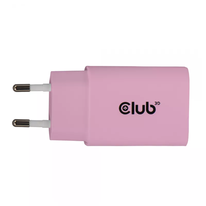 CLUB3D 2-Pack USB C Charger 30 Watt Whit, Indoor, AC, Pink