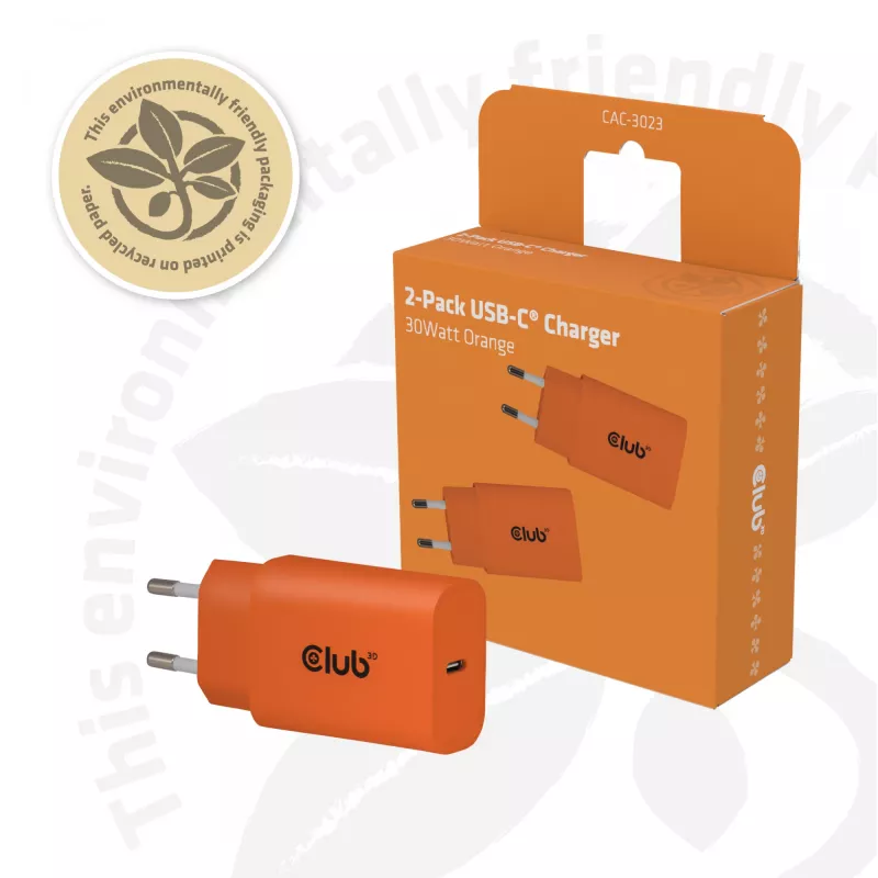 Toiteplokk CLUB3D CAC-3023, 30 W, kompaktne adapter kaasaskantavatele seadmetele