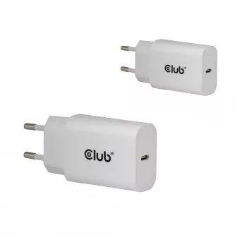 USB‑C laadija 2‑pack CLUB3D CAC-3020, koguvõimsus 30 W, valge