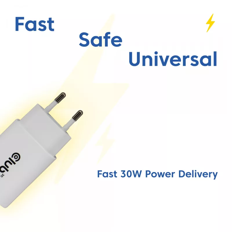 USB‑C laadija 2‑pack CLUB3D CAC-3020, koguvõimsus 30 W, valge
