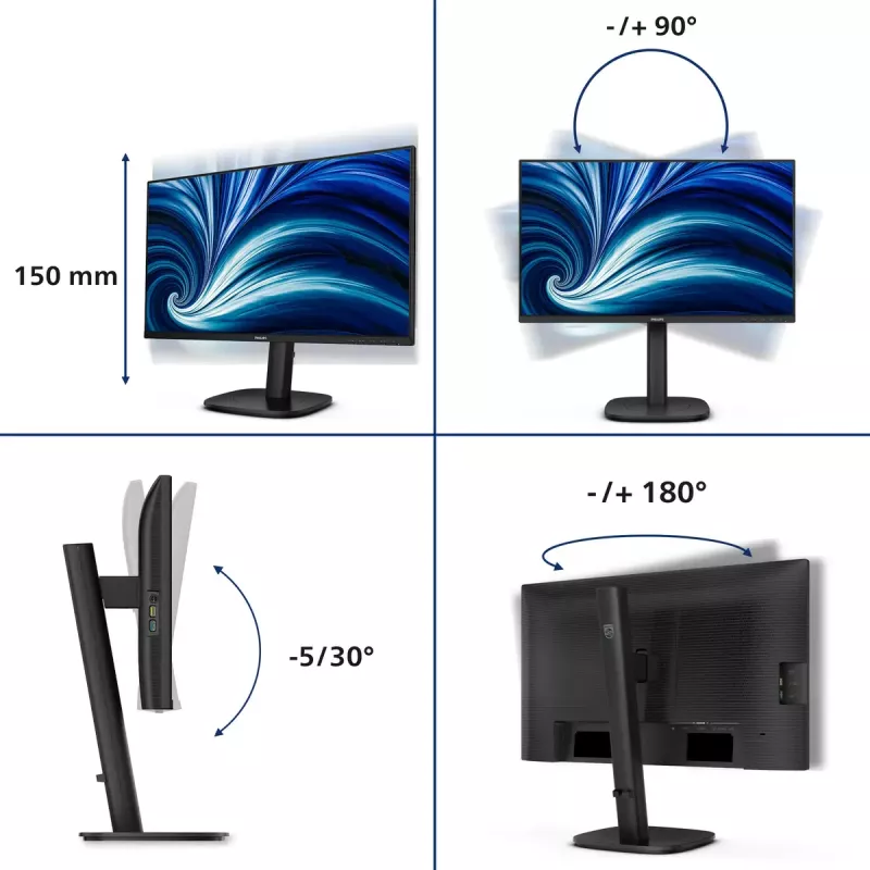 Philips 3000 seeria 24B2N3200J/00 arvutimonitor 60,5 cm (23,8 tolli) 1920 x 1080 pikslit Full HD LCD must