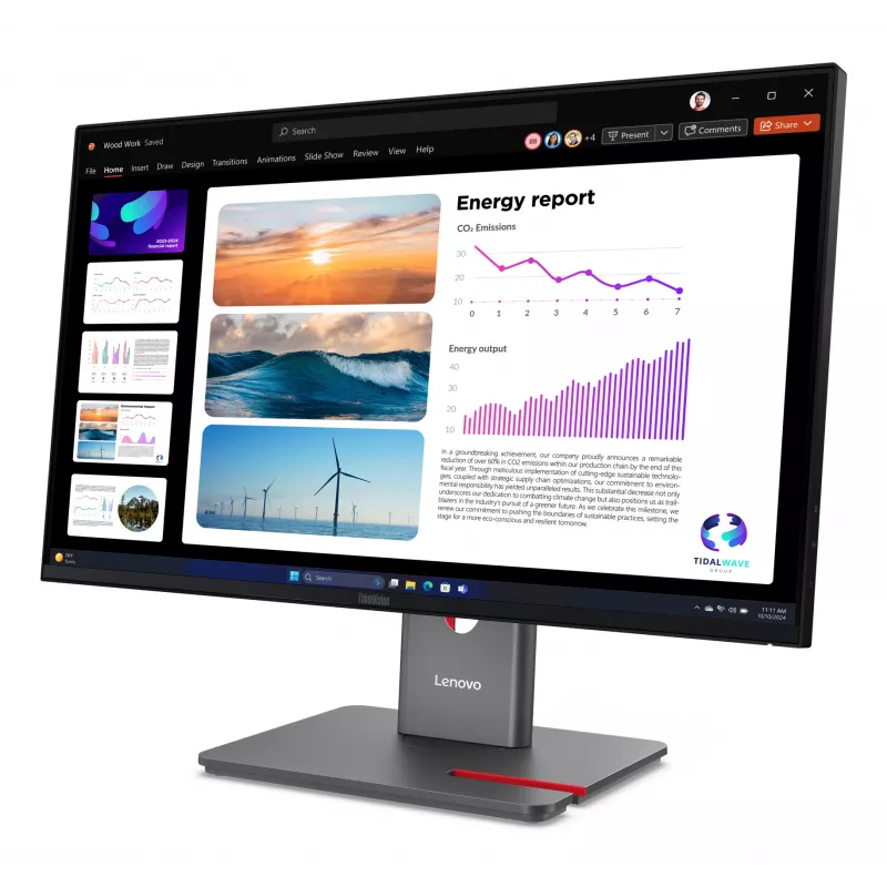 Lenovo ThinkVision P24Q-40 Monitor, 60,5 cm (23,8 tolli), 2560 x 1440 pikslit, Quad HD, LCD, 6 ms, Must