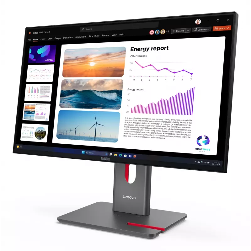 Lenovo ThinkVision P24Q-40 Monitor, 60,5 cm (23,8 tolli), 2560 x 1440 pikslit, Quad HD, LCD, 6 ms, Must