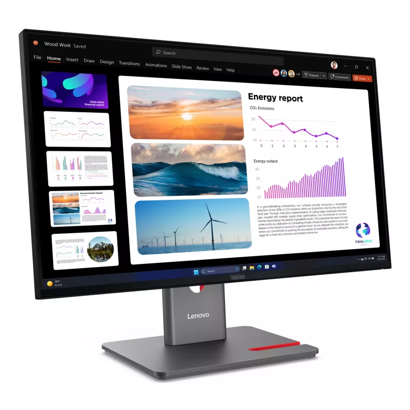 Lenovo ThinkVision P24Q-40 Monitor, 60,5 cm (23,8 tolli), 2560 x 1440 pikslit, Quad HD, LCD, 6 ms, Must