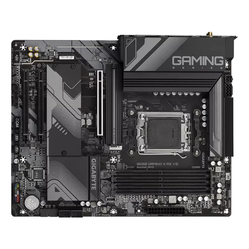 GIGABYTE B650 GAMING X AX V2 emaplaat - AMD Ryzen 9000 seeria protsessoritele, 8+2+2 faasi VRM, kuni 8000MHz DDR5 (OC), 1xPCIe 5.0 + 2xPCIe 4.0 M.2, 2.5GbE LAN, WIFI 6E, USB 3.2 Gen 2
