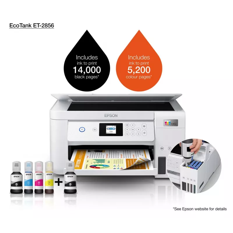 Epson EcoTank ET-2856 Inkjet A4 5760 x 1440 DPI 33 ppm Wi-Fi
