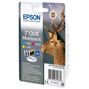Epson Stag Multipack 3-värvi T1306 DURABrite Ultra tint, kõrge (XL) tootlusega, tsüaan, magenta, kollane, pigmendipõhine tint, 10,1 ml, 1 tk, hulgipakend