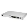 Hallatav kommutaator UBIQUITI USW-PRO-24-EU — 24× Gigabit RJ-45, 2× SFP+, L2/L3, riiulisse paigaldatav, hõbedane
