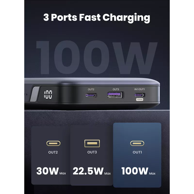 Ugreen 25188 akupank 20000 mAh hall