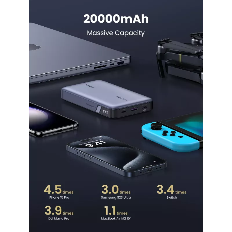 Ugreen 25188 akupank 20000 mAh hall