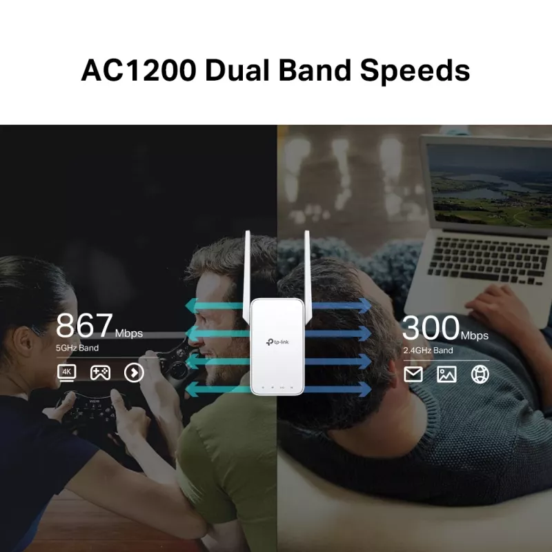 Võrgu repiiter TP-Link AC1200 Mesh Wi-Fi leviala laiendaja