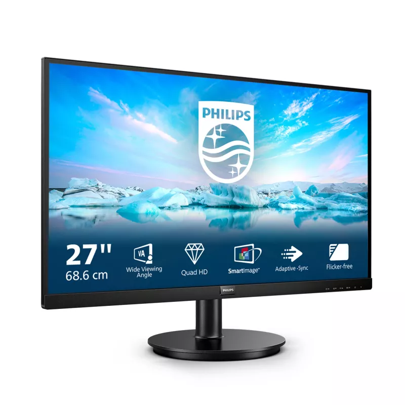 Philips V Line 275V8LA/00 arvutimonitor 68,6 cm (27 tolli) 2560 x 1440 pikslit Quad HD LED must