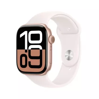 APPLE Watch Series 10 GPS 46mm roosakuldne alumiiniumkorpus heleda virsikuvärvi spordirihmaga - M/L